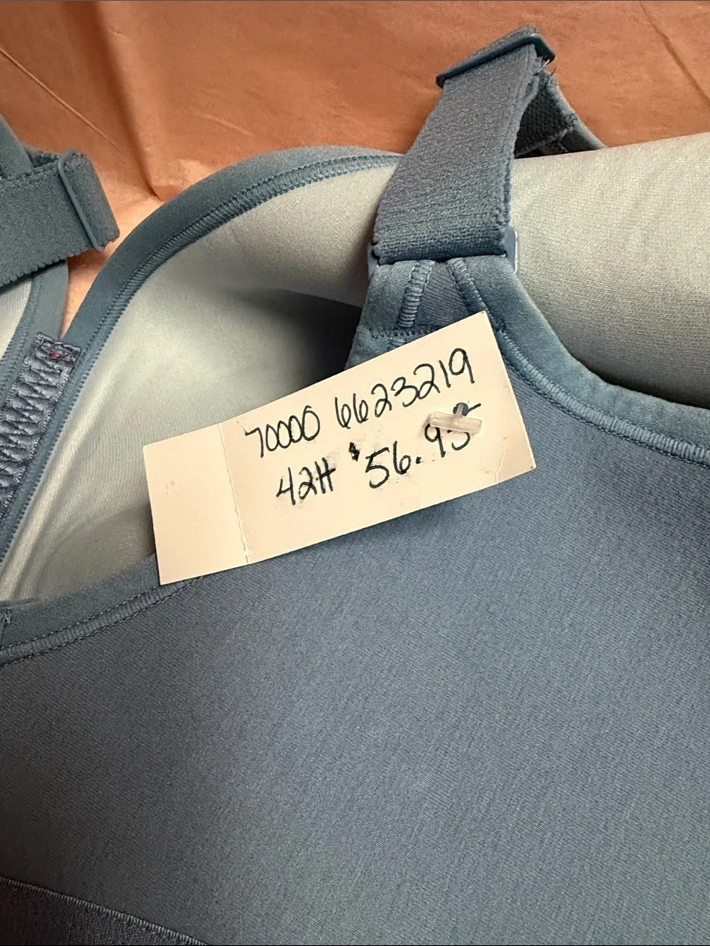 Lane Bryant Cacique Cotton Lightly Lined Lace Bra 42H Blue - NEW